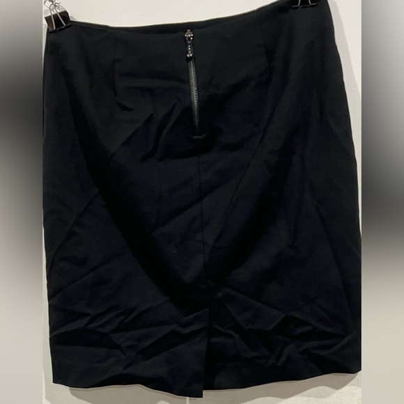 Alfani Black Skirt Faux Leather Front Panel 10P - Picture 4 of 6